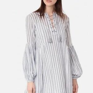 Ulla Johnson blue and white striped boho dress